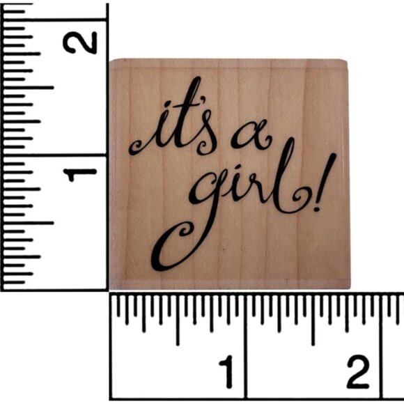 Its A Girl Rubber Stamp By Stampabilities - Picture 3 of 6